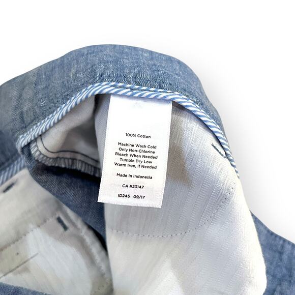 Talbots Pants Womens 10P Blue Perfect Crop Chambray Preppy Coastal Trousers - Picture 3 of 8